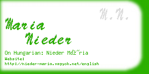 maria nieder business card